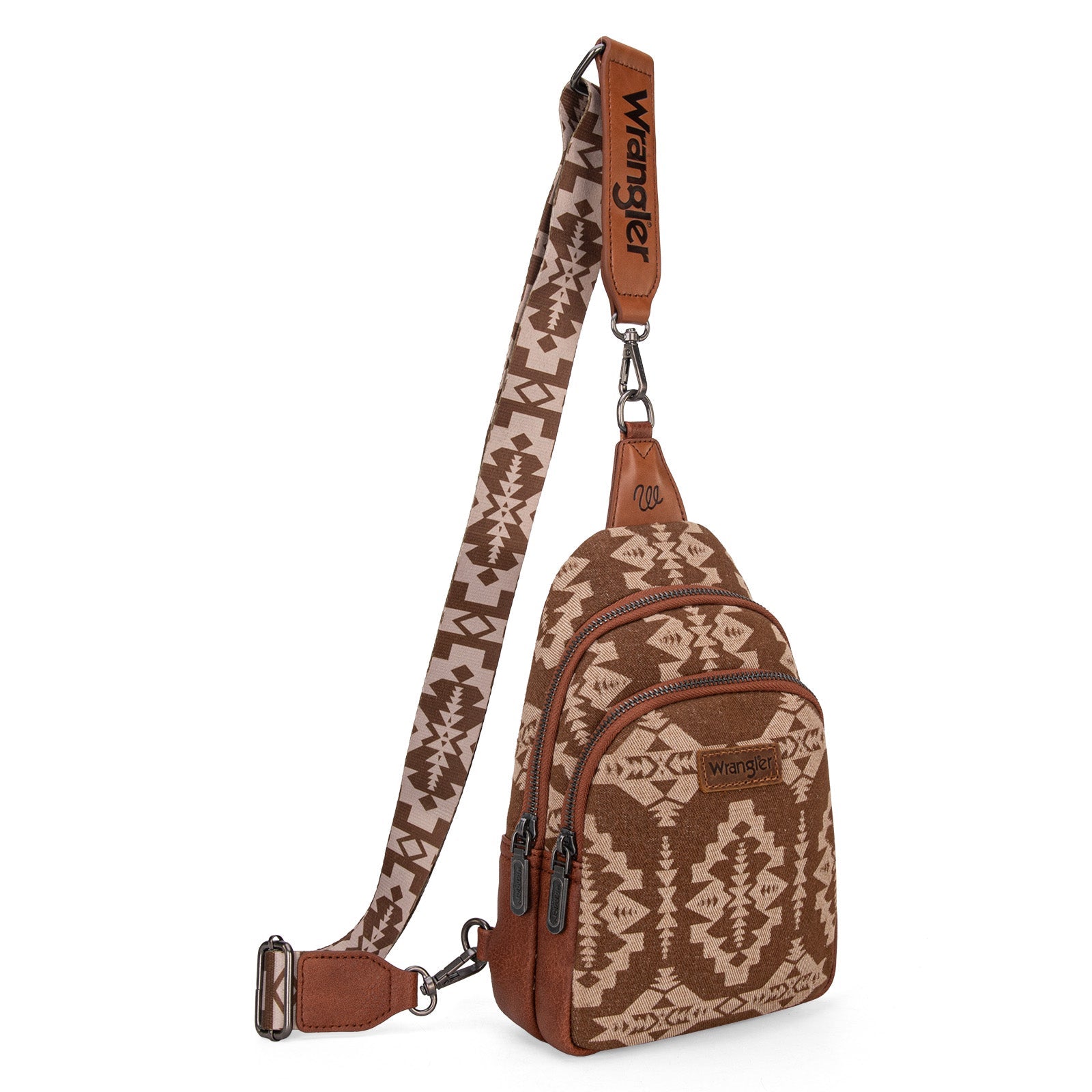 Southwestern Print Small Canvas Sling Chest Bag